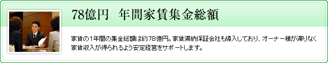 ７８億円　年間家賃集金総額
